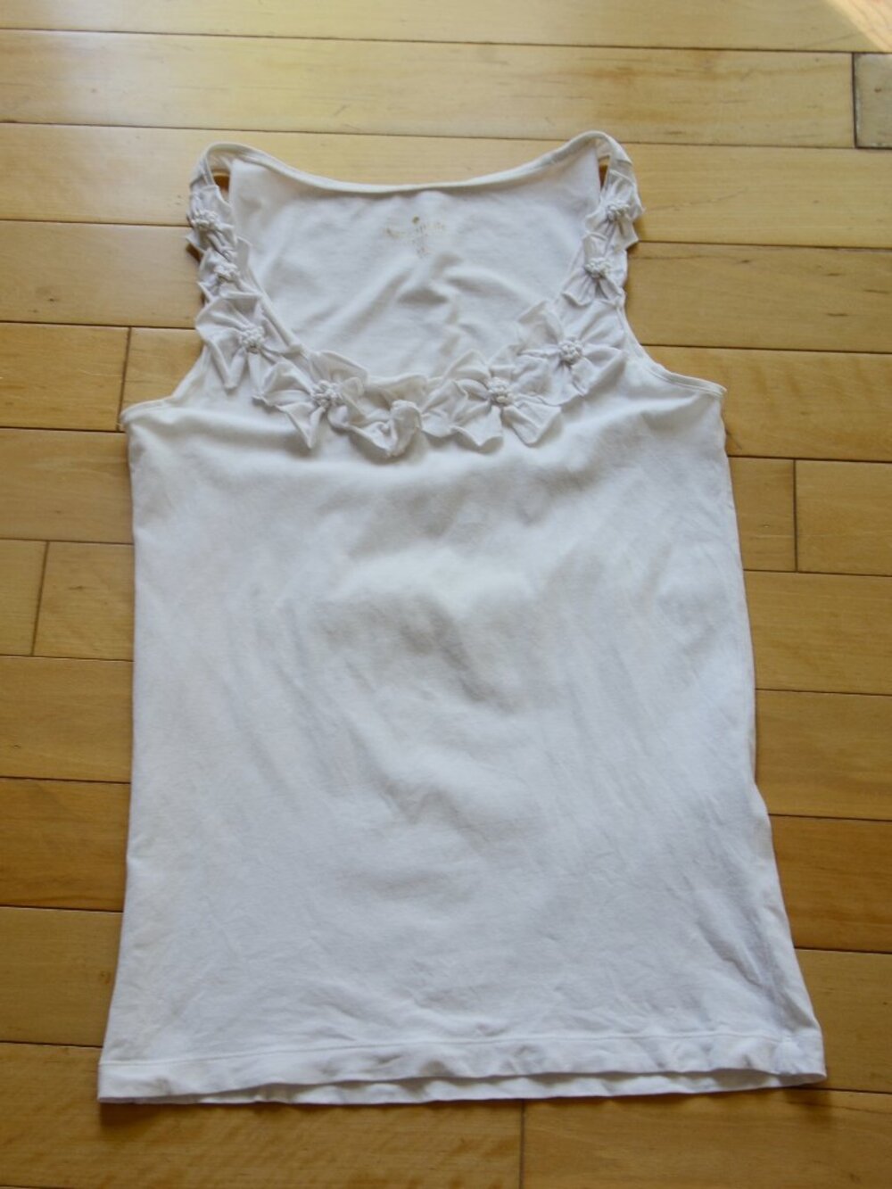 Kate Spade 3D fabric flower trim tank top Size XS